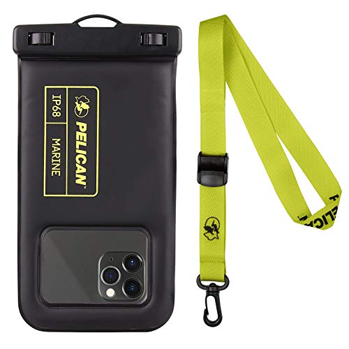 IP68 Waterproof Floating Phone Pouch Black Hi Vis Yellow Regular and XL Size C967