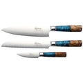 9 Piece Knife Block Set with Damascus Steel Blades E34247