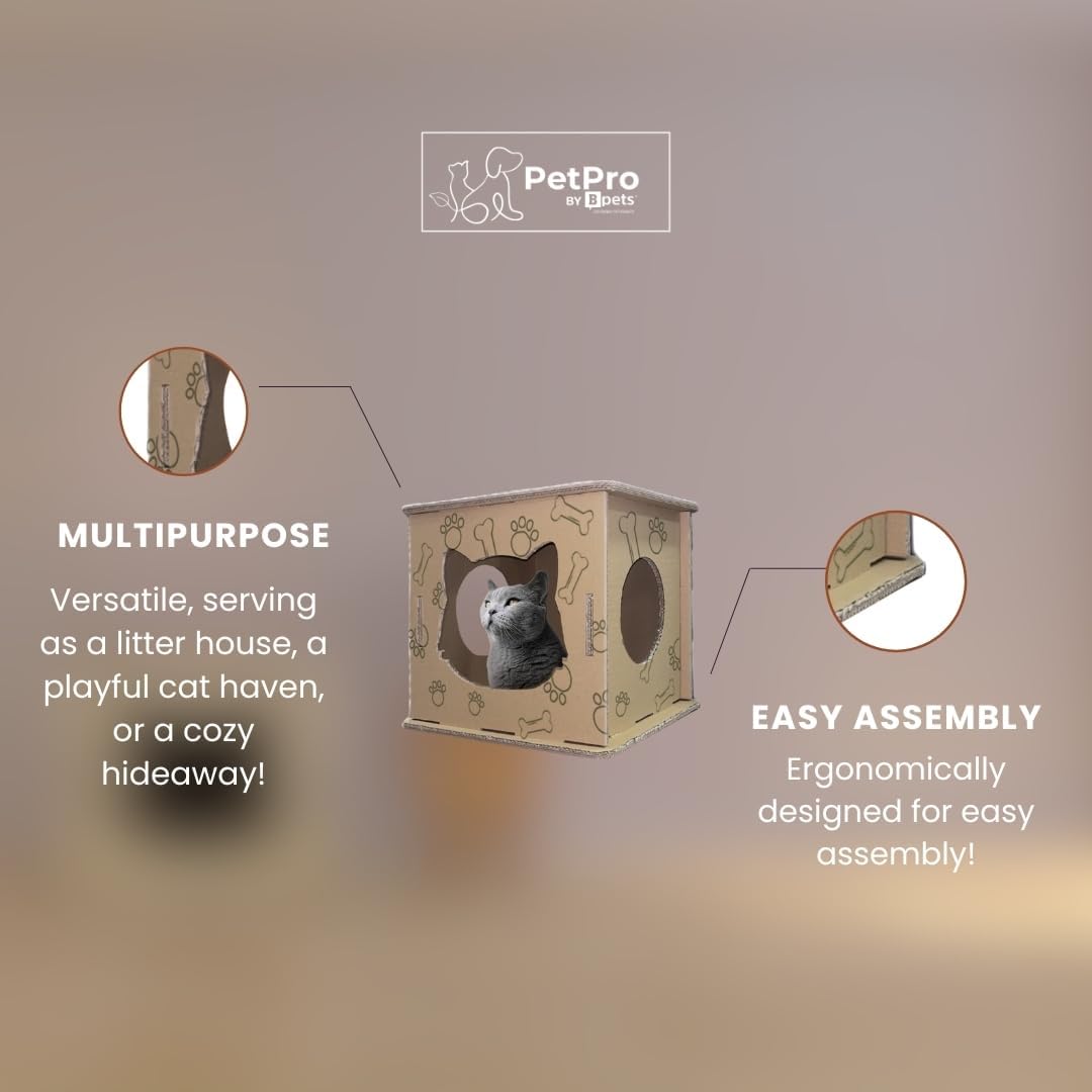 Corrugated Cardboard Cat Scratcher House Y31830