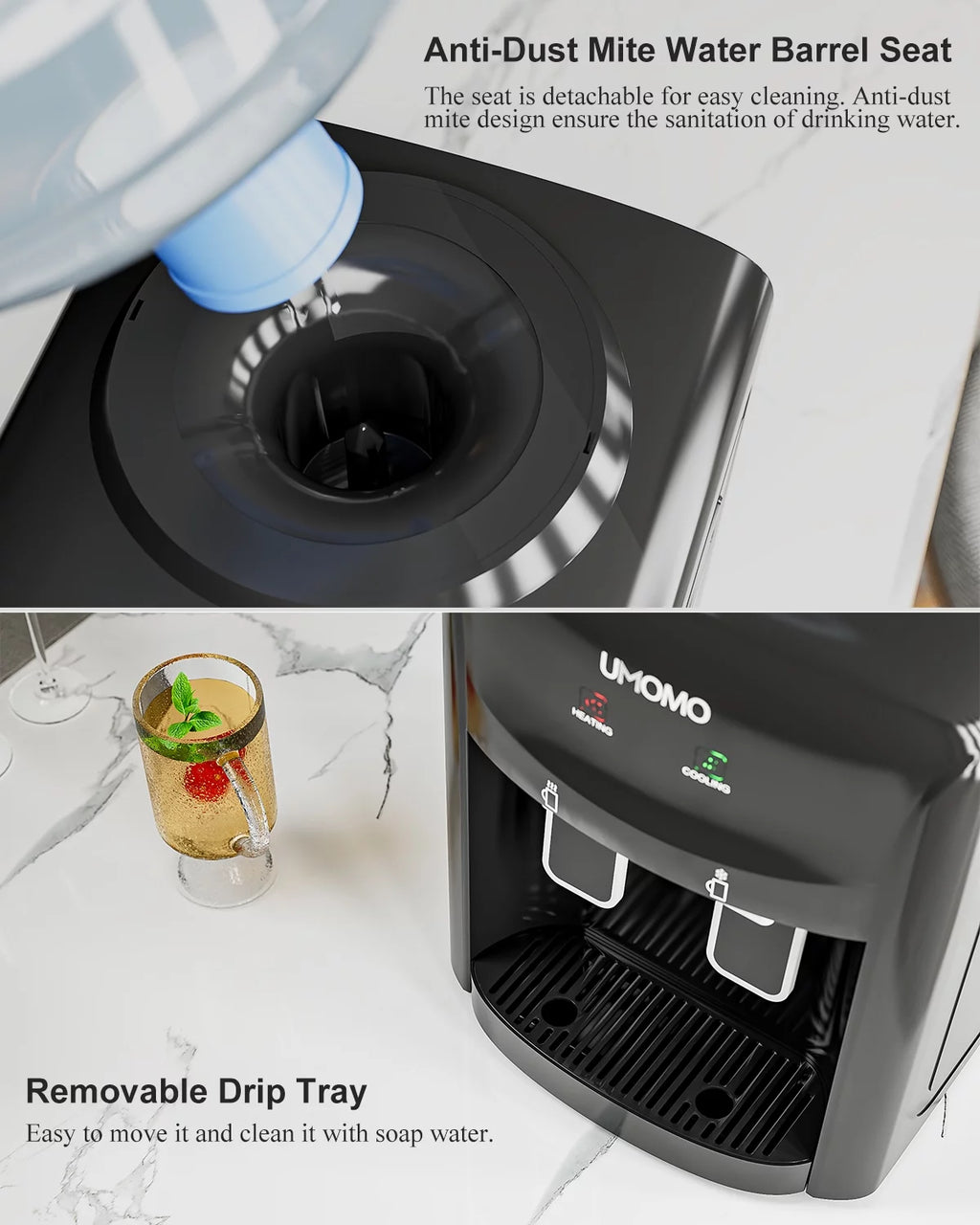 Black Top Loading Water Cooler Dispenser, Hot & Cold Water L867