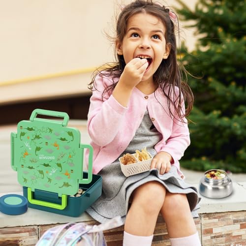 Green Insulated 4 Compartment Bento Box M5692