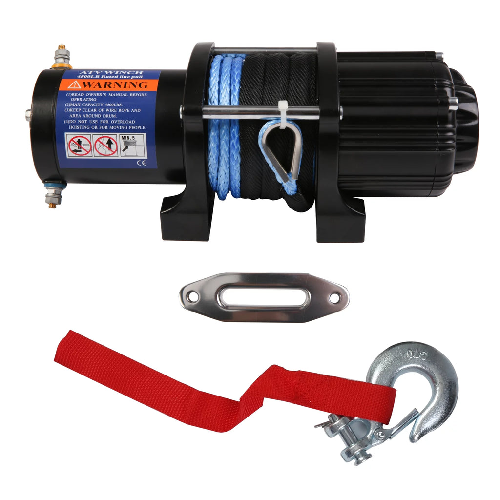 4500 LBS 12V DC Electric Winch with 15m Synthetic Rope L610785