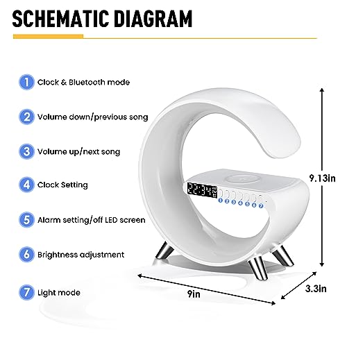 White Smart LED Table Lamp with Wireless Charger F9859