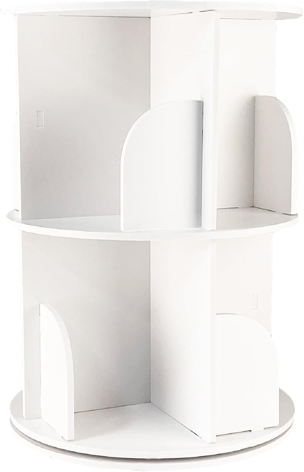 White 2 Tier Rotating Bookshelf H65482