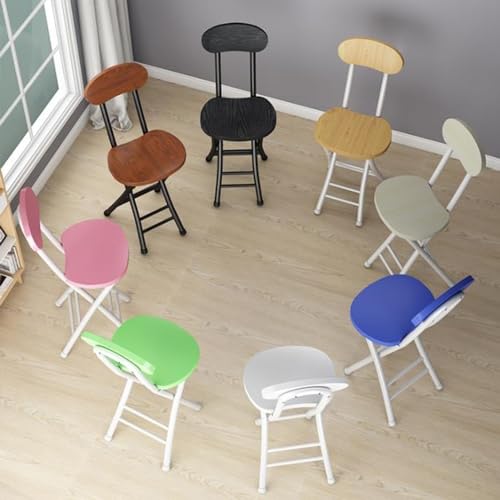 White Oak Folding Stool with Backrest N8390