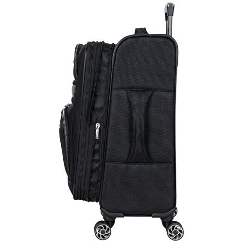 Black 20-Inch Lightweight Softside Expandable 8-Wheel Spinner Luggage Y2194
