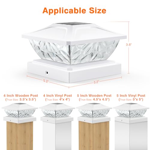 12 Pack Solar Post Cap Lights for 4x4 4.5x4.5 5x5 Posts M6102