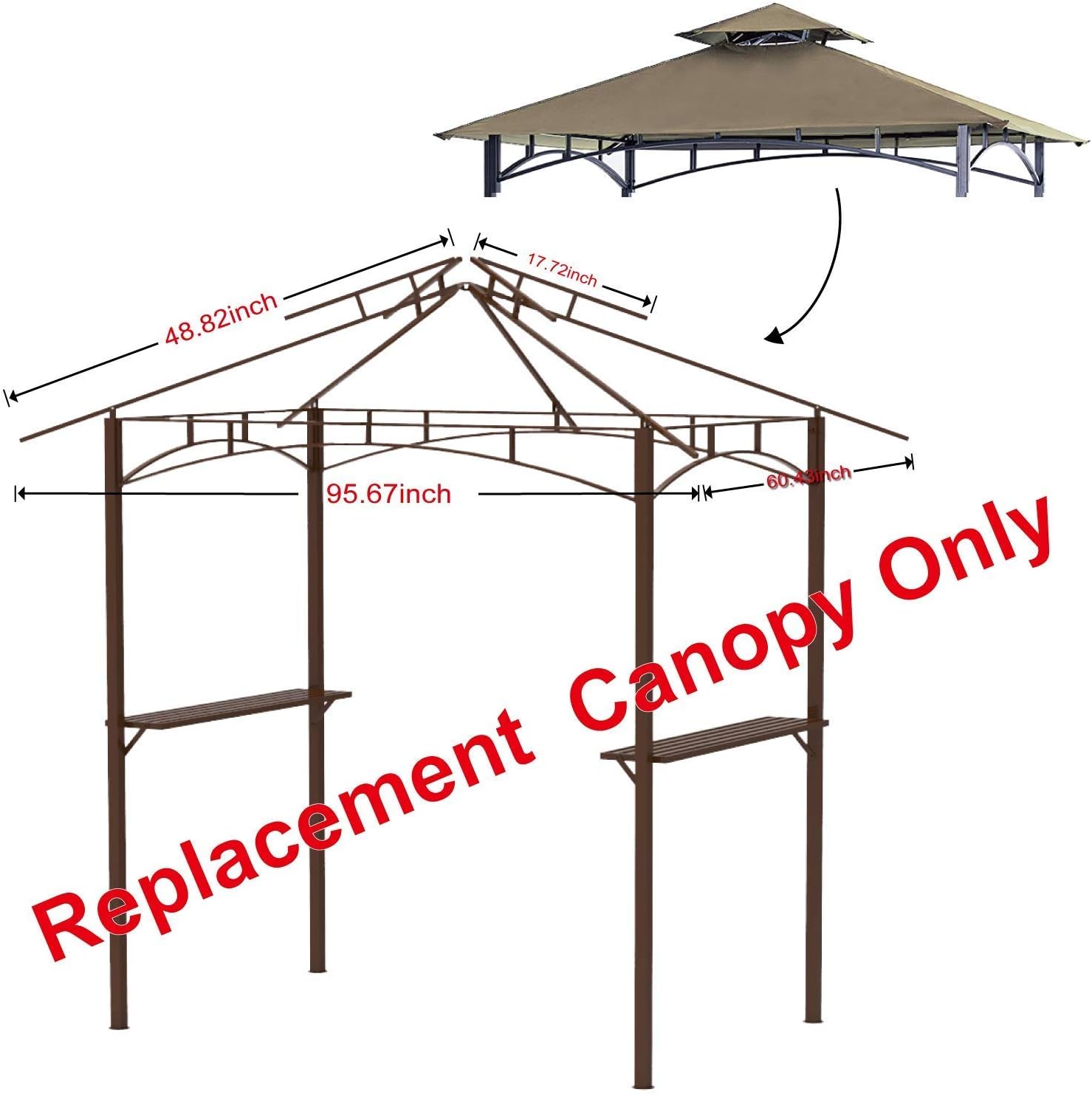 Pack of 2 Replacement Roof for Grill Gazebo G26125