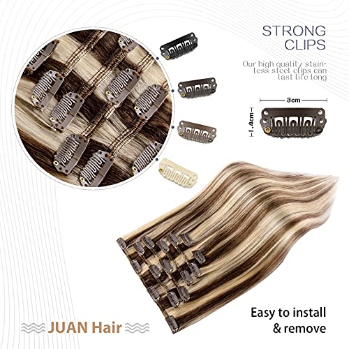 70G Dark Brown 100% Remy Human Hair Clip in Extensions 22 Inch T75668