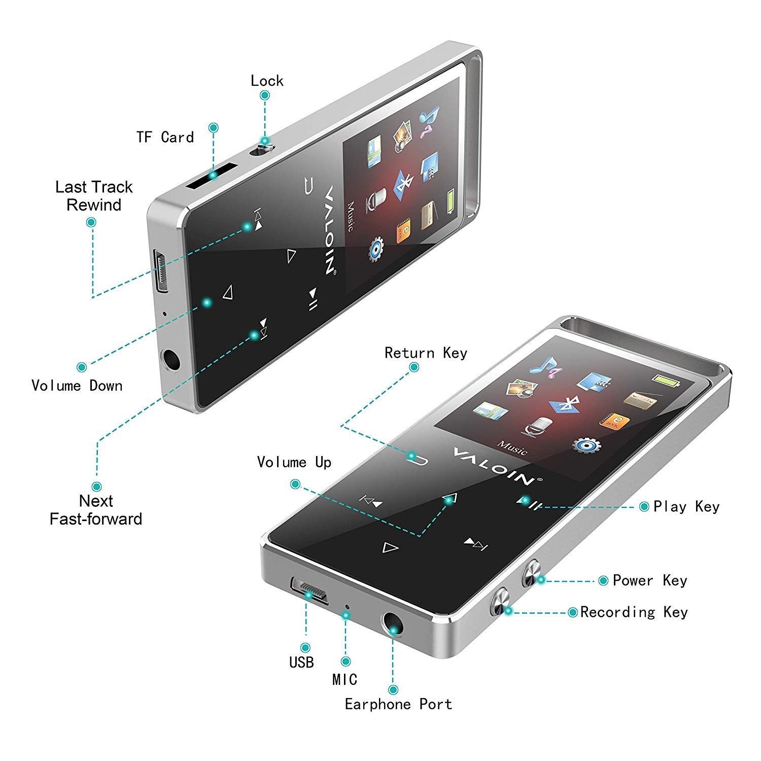 8GB Bluetooth MP3 Player with FM Radio G10856