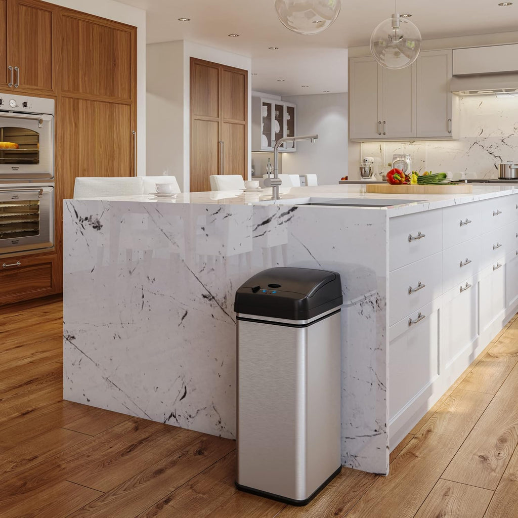 13 Gallon Stainless Steel Automatic Garbage Can F33457