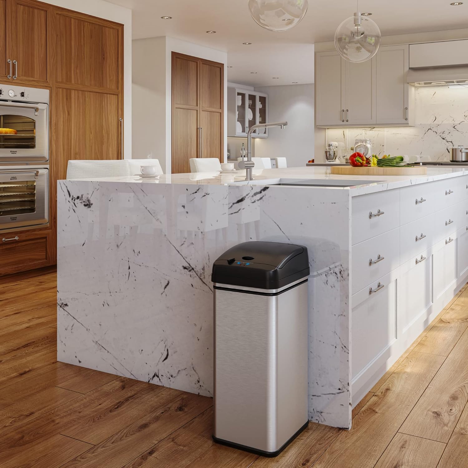 13 Gallon Stainless Steel Automatic Garbage Can F33457