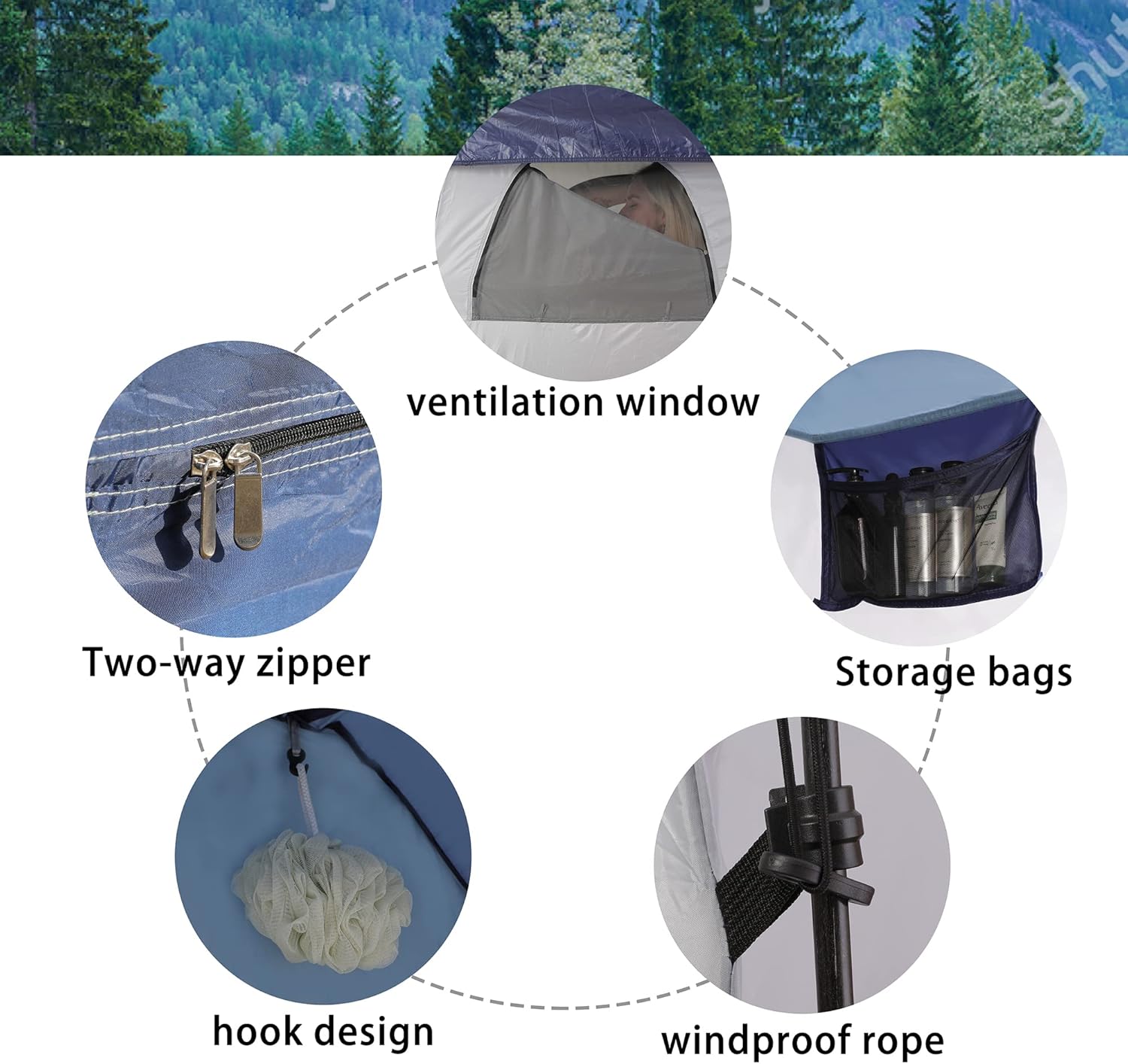 Camping Shower Tent with Floor T930942