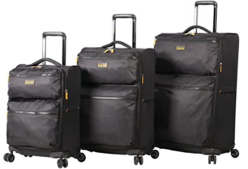 3 Piece Softside Expandable Ultra Lightweight Spinner Suitcase Set Y94790