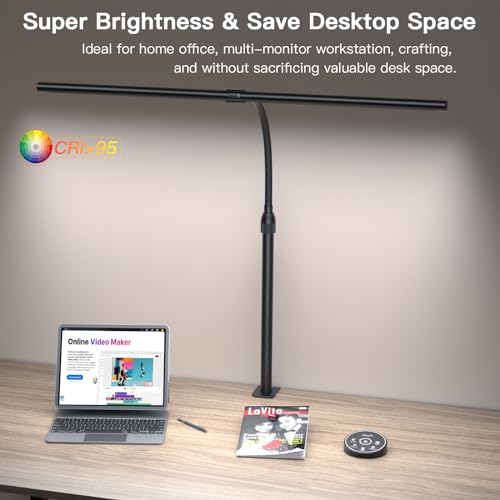 Desk Lamp with Remote Control, Adjustable Brightness & Color Temperature, 24W G631