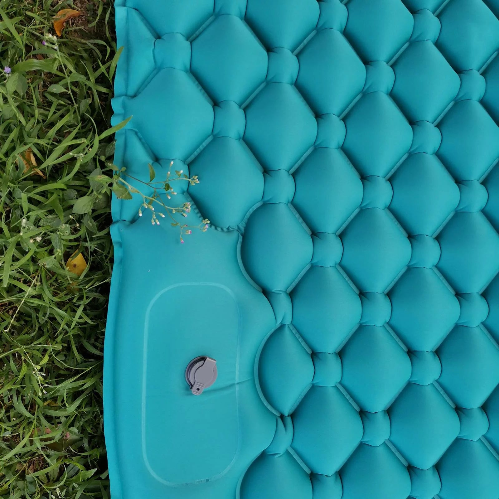 Blue Double Air Mattress with Pillow, 198X120X6cm A5872