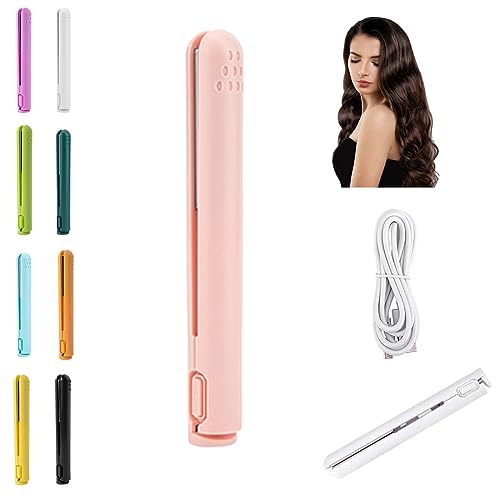 Mini Dual Purpose Curling Iron, USB Rechargeable Cordless Curling Iron (Blue) A4738
