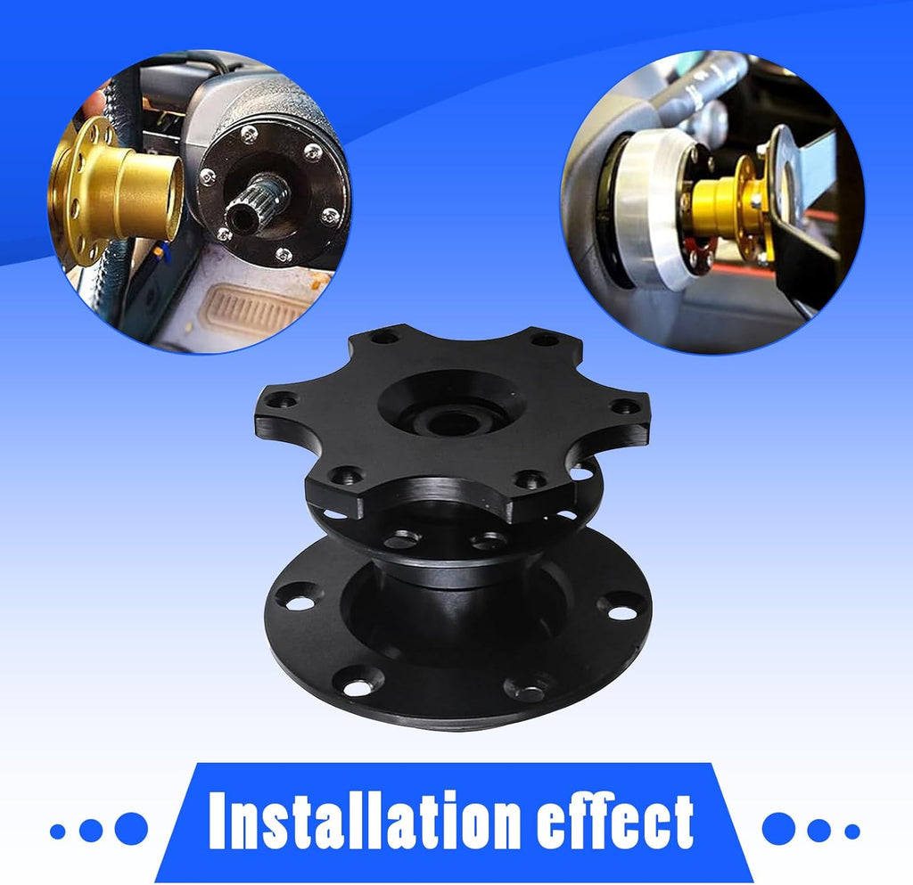 Black 6 Hole Quick Release Steering Wheel Hub Adapter X172462