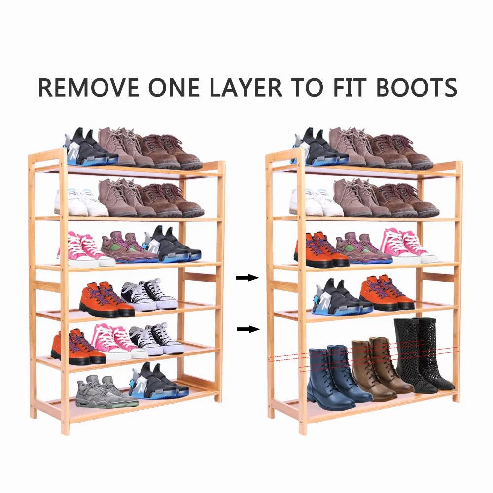6-Tier Bamboo Wood Shoe Shelf O4460