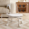 Grey Acrylic Swivel Stool with Backrest and Caster Wheels M71246