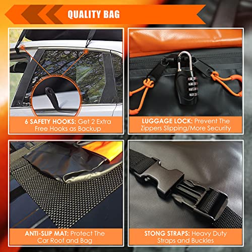 Car Roof Bag Waterproof 15 Cubic Feet with Anti-Slip Mat S35328