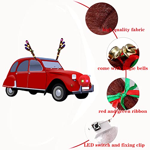 Reindeer Antlers Decoration Kit with Jingle Bells Red Nose Tail J4847