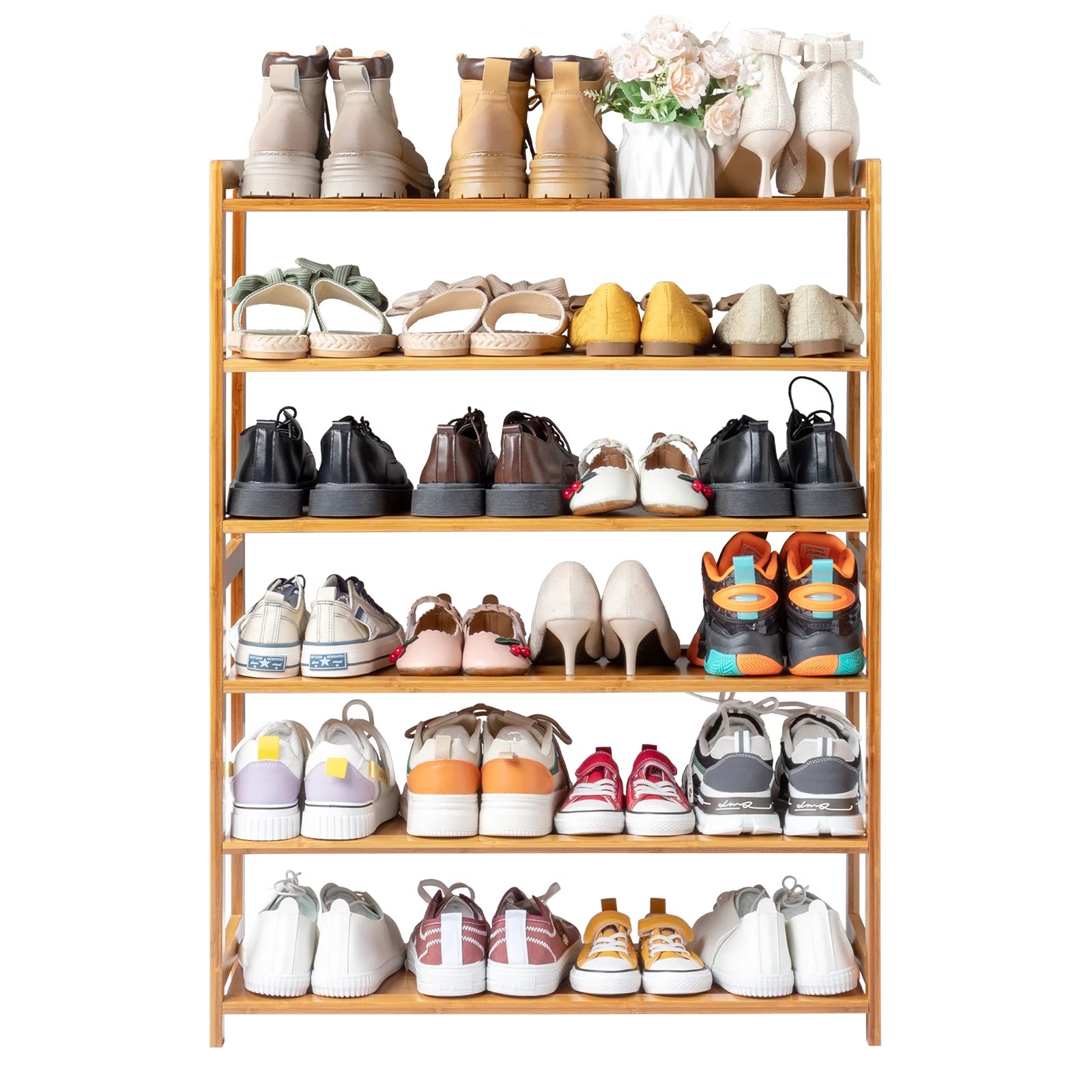 6-Tier Bamboo Wood Shoe Shelf O4460