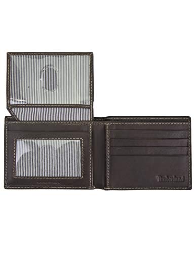 Black Leather Wallet with Attached Flip Pocket B25425