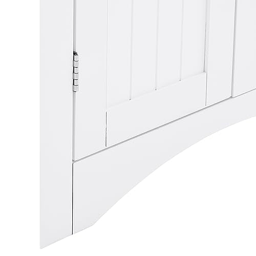 White Corner Bathroom Cabinet with Doors Shelves W308