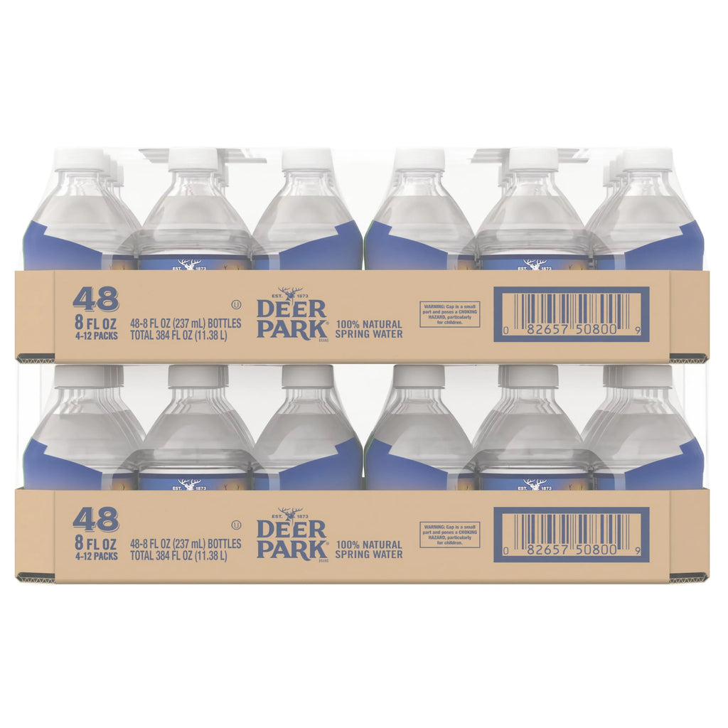 100% Natural Spring Water, 8-ounce Plastic Bottles (Total of 48) P364068