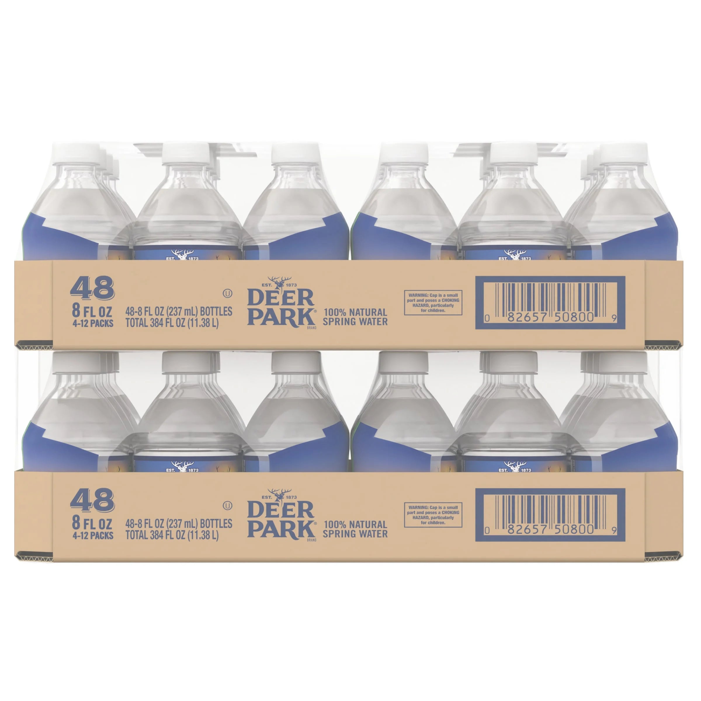 100% Natural Spring Water, 8-ounce Plastic Bottles (Total of 48) P364068