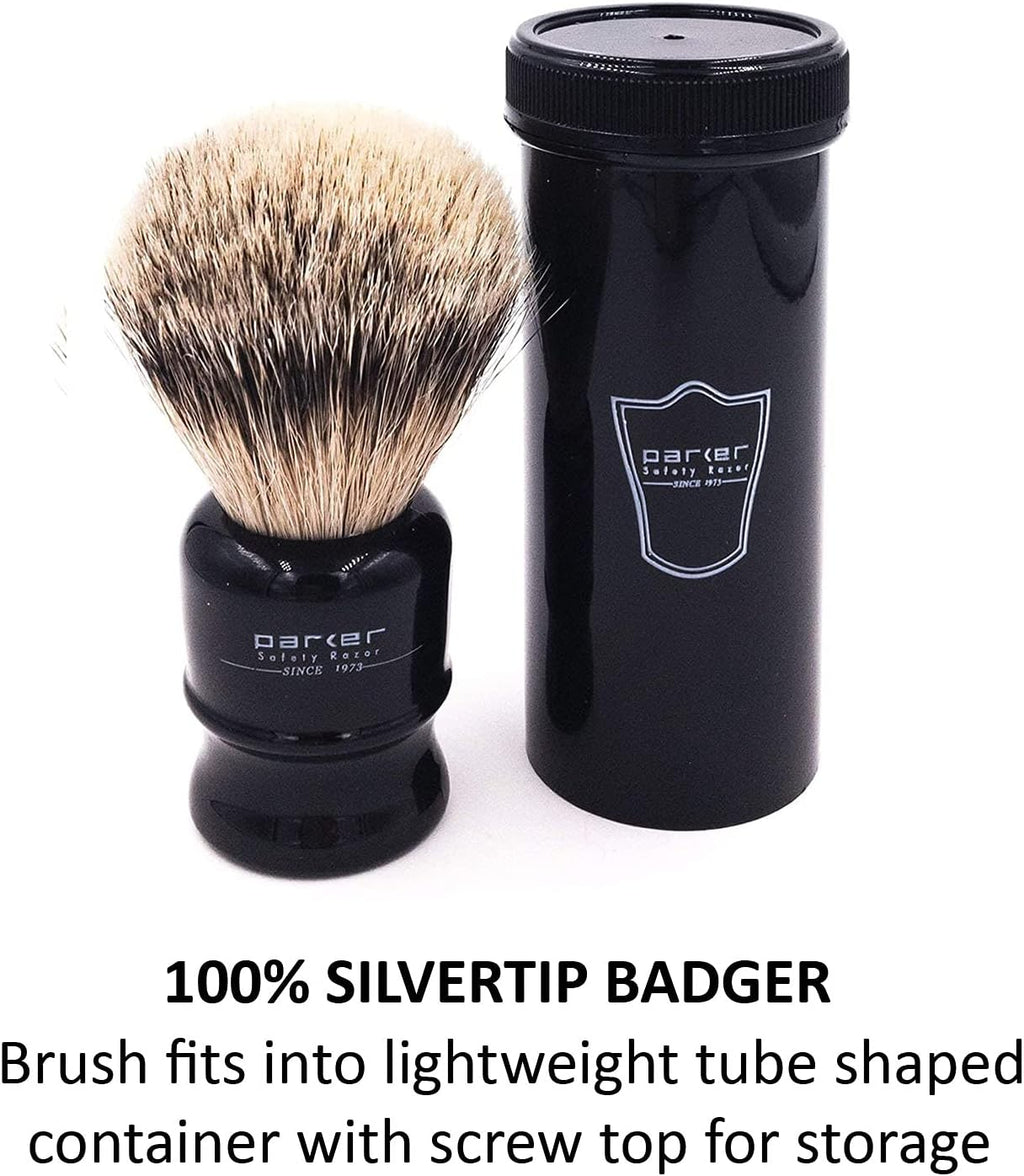 100% Silvertip Travel Shave Brush with Case, Black S914153