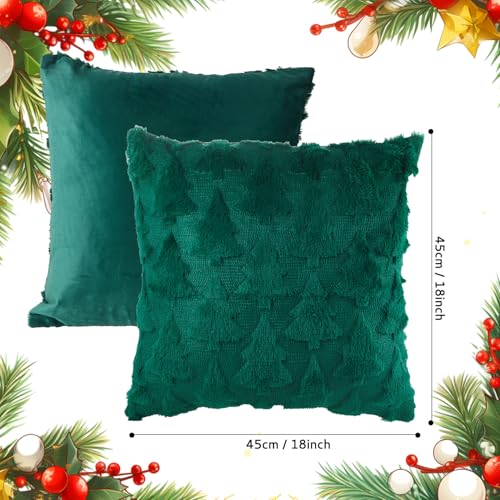 Christmas Tree Pillow Covers 18 x 18 Set of 2 S58921