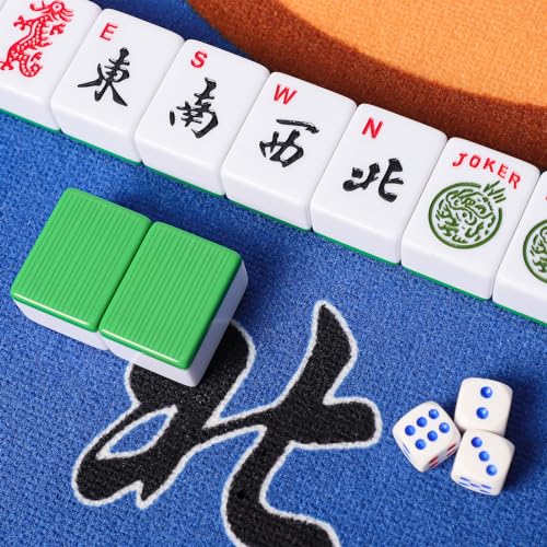 Mahjong Tile Set with 166 Numbered Ivory Tiles X433