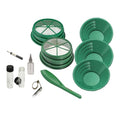 11-Piece Gold Panning Kit with Pans, Sieves, Tweezers, Glass Bottles, Sand Magnet L7372
