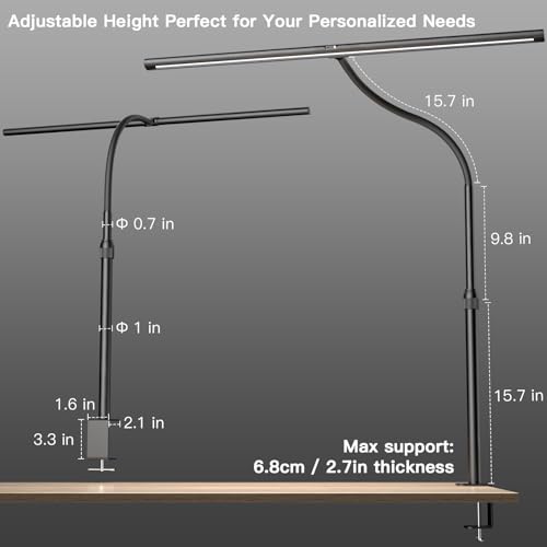 Desk Lamp with Remote Control, Adjustable Brightness & Color Temperature, 24W G631