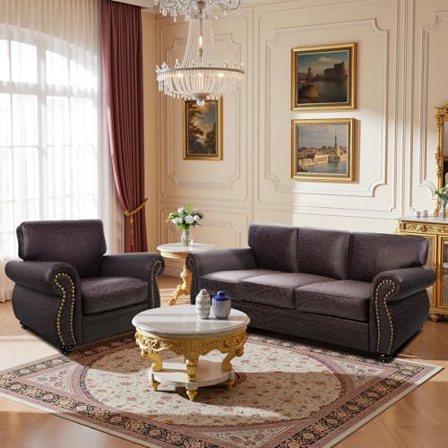 3-Seater Sofa with Removable Cover and Solid Wood Frame J494204