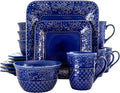16 Piece Square Stoneware Dinnerware Set O660032