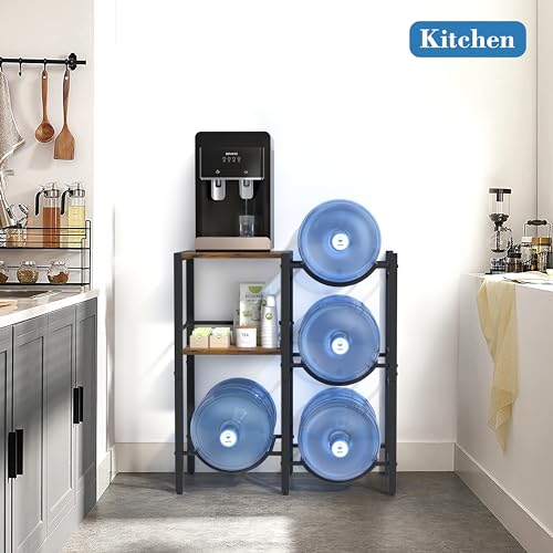 5 Gallon Water Jug Holder with Wood Storage Shelves Y67233