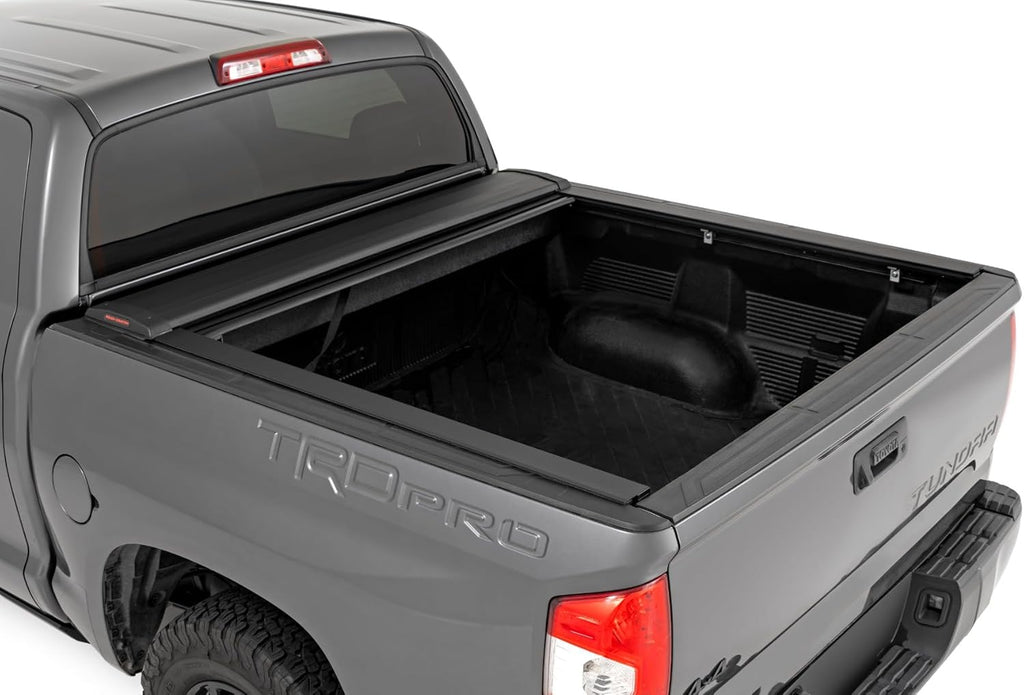 Retractable Truck Bed Tonneau Cover for Toyota Tundra (2007-2021) - Fits 5'7" (66.7") Bed, Weatherproof Bed Cover E856767