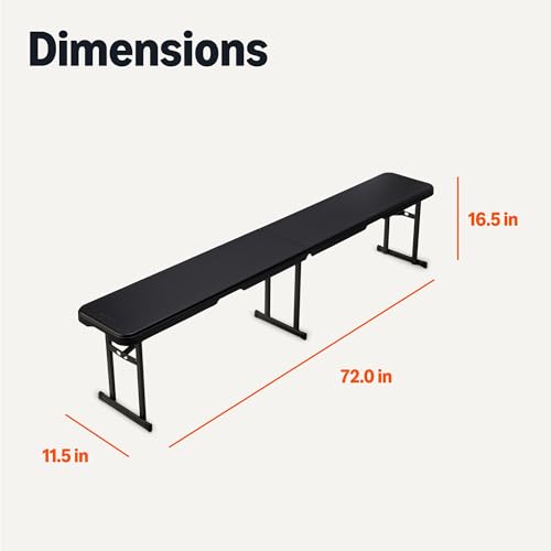 6ft White Folding Bench with Carrying Handle E7436