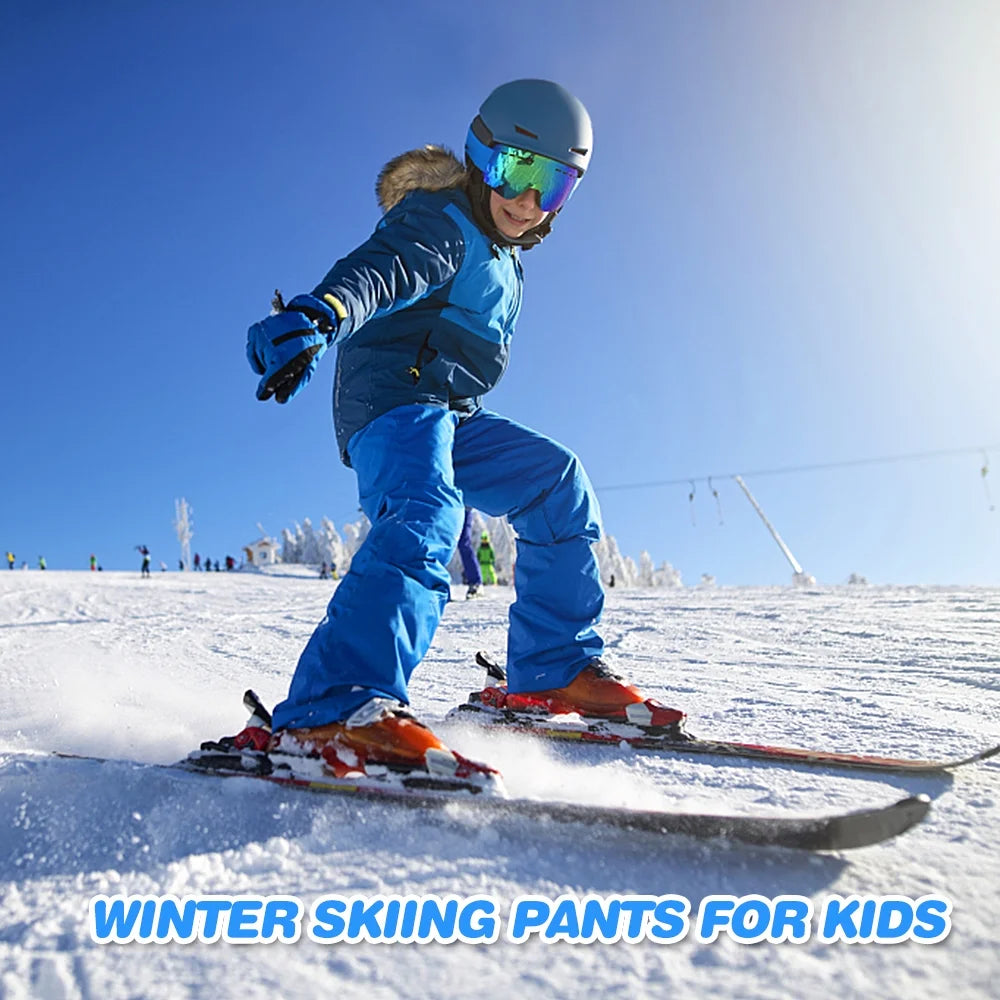 Winter Skiing Pants Waterproof Snow Hiking Trousers Thick Warm Cold Insulated Pants B3335