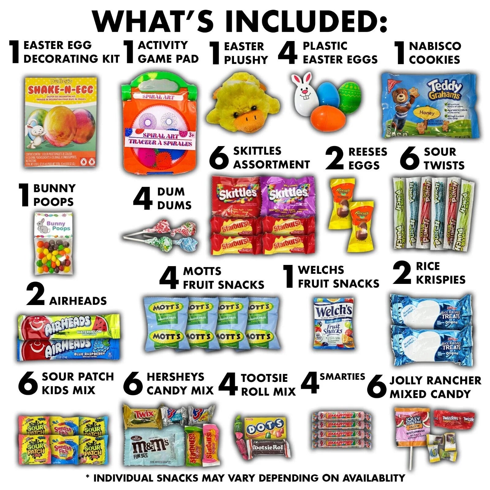 Easter Candy Basket Fillers Candy Chocolate Gummies Snacks Gift Box P906