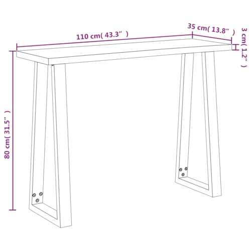 Solid Wood Acacia Console Table with Live Edge R7324