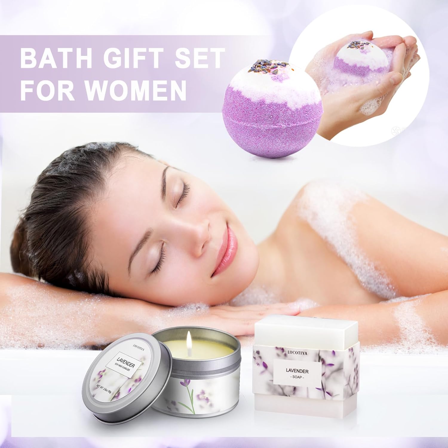 Purple Bubble Bath and Body Gifts Set Q1368