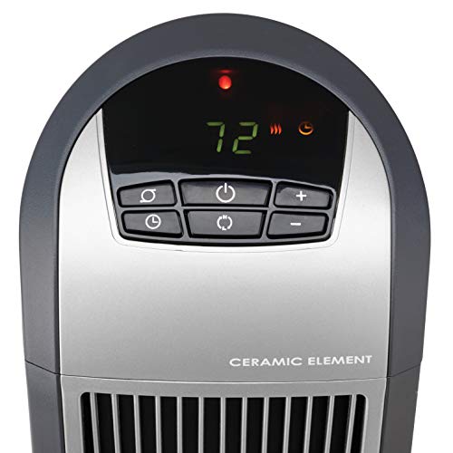 Ceramic Tower Heater with Remote Control, Black T65489