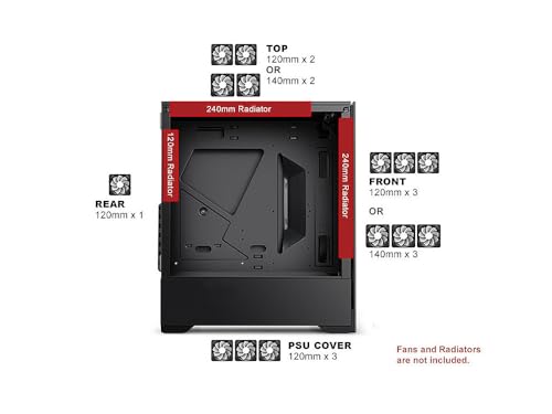 Gaming PC ATX Case with 6 x 120mm ARGB Fans and USB3.0 B112751