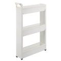 Slim Storage Cart with 3 Baskets and Rolling Casters, Durable Plastic, 21" x 5" x 28 1/4" Y993