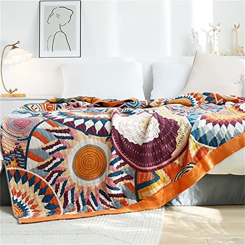 100% Cotton KnitWoven Throw Blanket 78''Wx 90''L Z8544