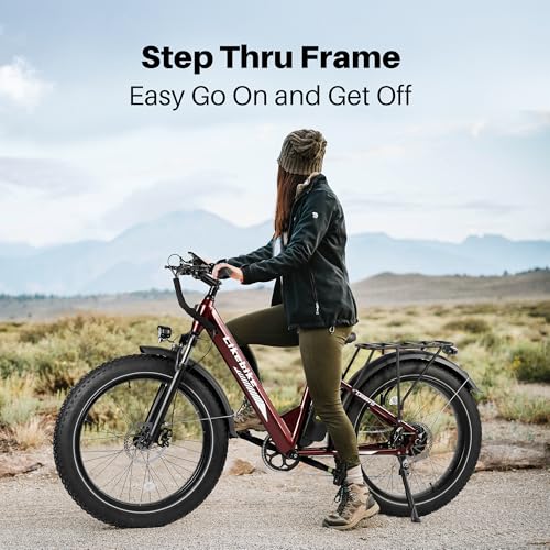 26" Fat Tire Electric Mountain Bike with 48V 13Ah Battery 7-Speed Front Suspension C2198